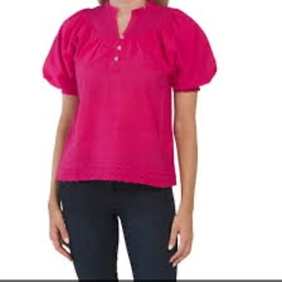 MSRP $168 House of Harlow Smocked Puff Sleeved Blouse Size XS-S | SAME DAY SHIP - Picture 1 of 7